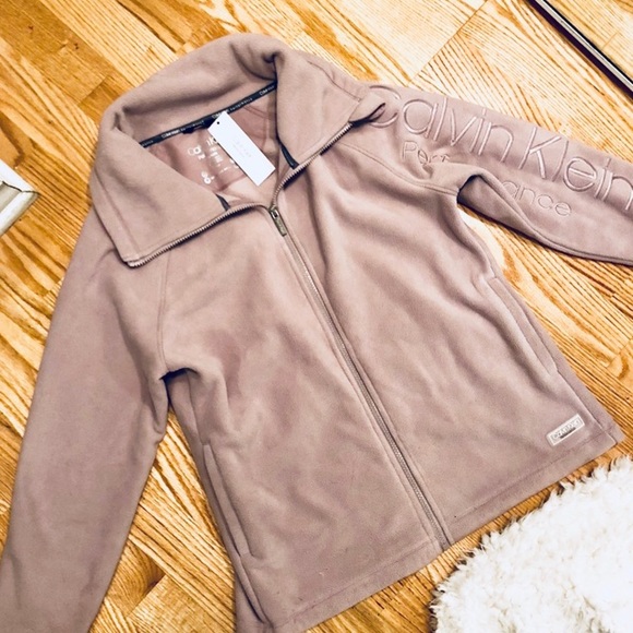 calvin klein pink fleece jacket